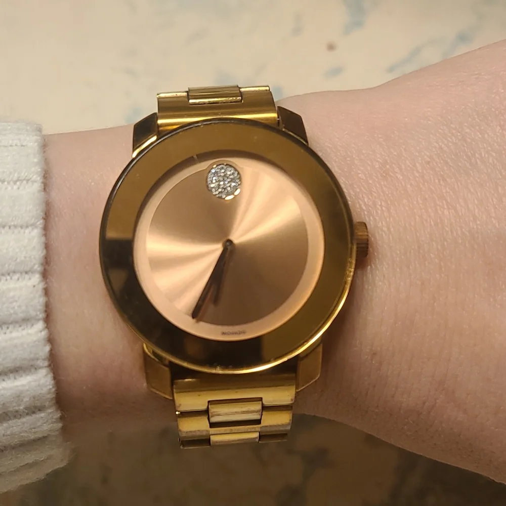 Movado Bold Rose Gold Used Needs Battery - Picture 5 of 8